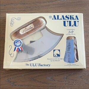 Vintage Alaska Ulu Knife with Stand NIB